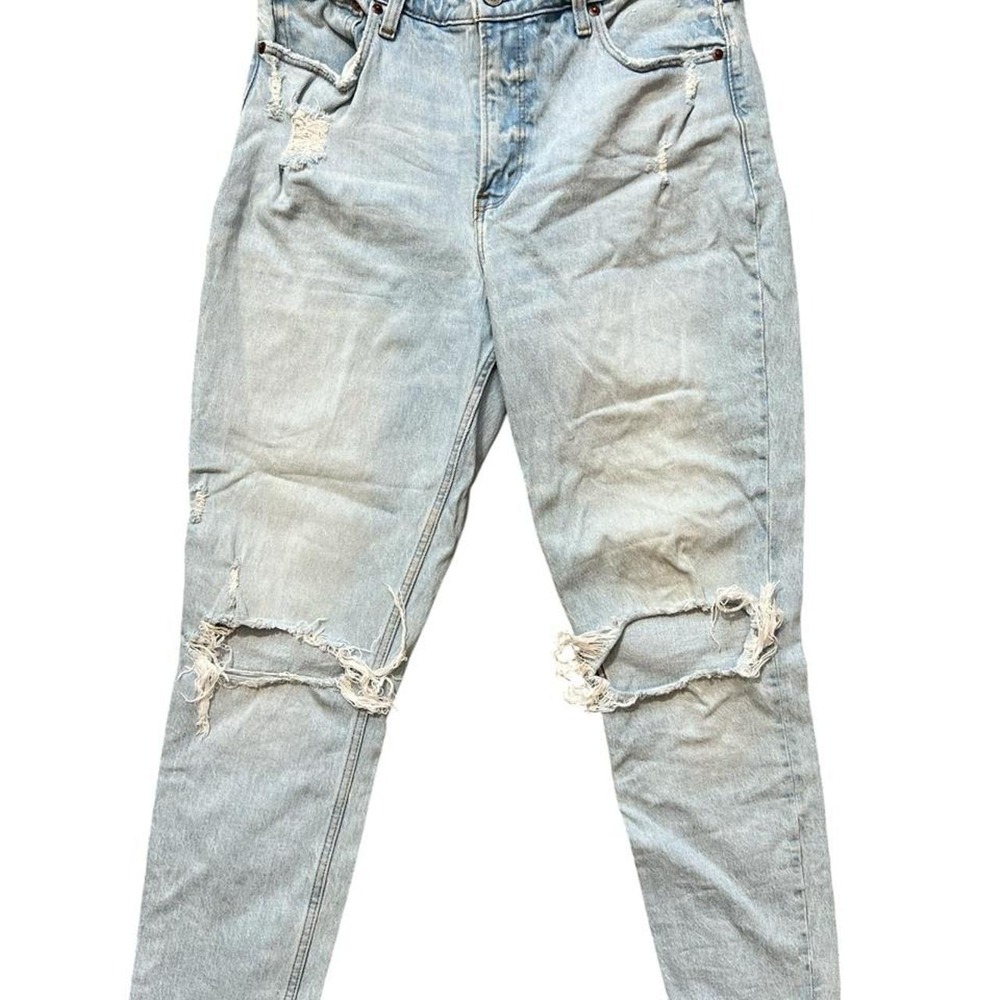 Abercrombie Curve Love High Rise Skinny Distressed Light Wash Blue Jeans Size 30
